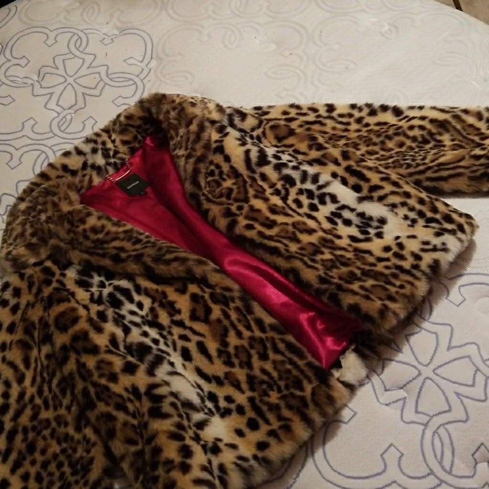 Faux Fur Leopard Coat